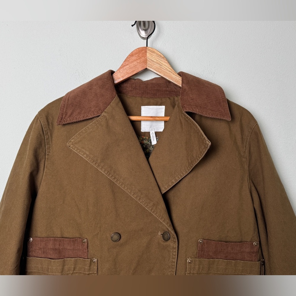 NWT Anthropologie Avec Les Filles Cotton Twill Heritage Chore Coat in Thyme S - Picture 7 of 15